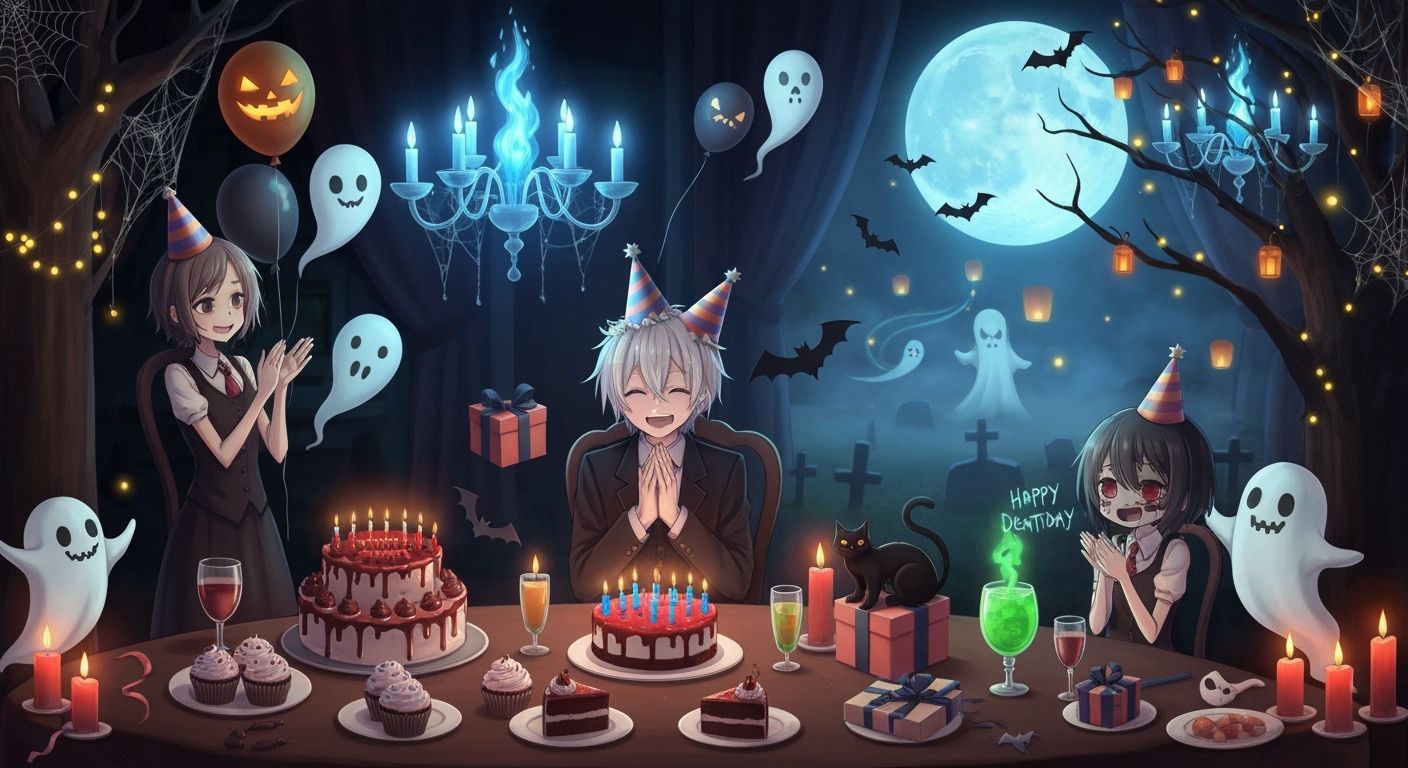 Anime Ballroom Birthday Party with Ghostly Guests