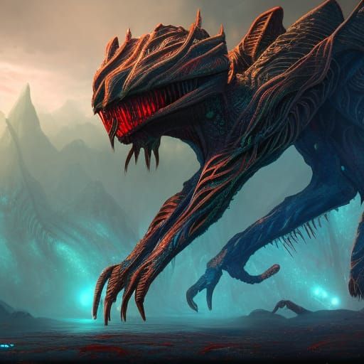 Predatory Alien Species in Detailed Matte Painting