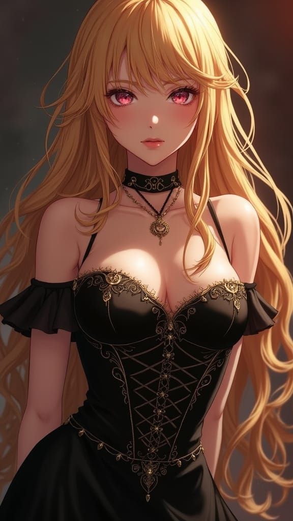 Anime Woman with Strawberry Blonde Hair