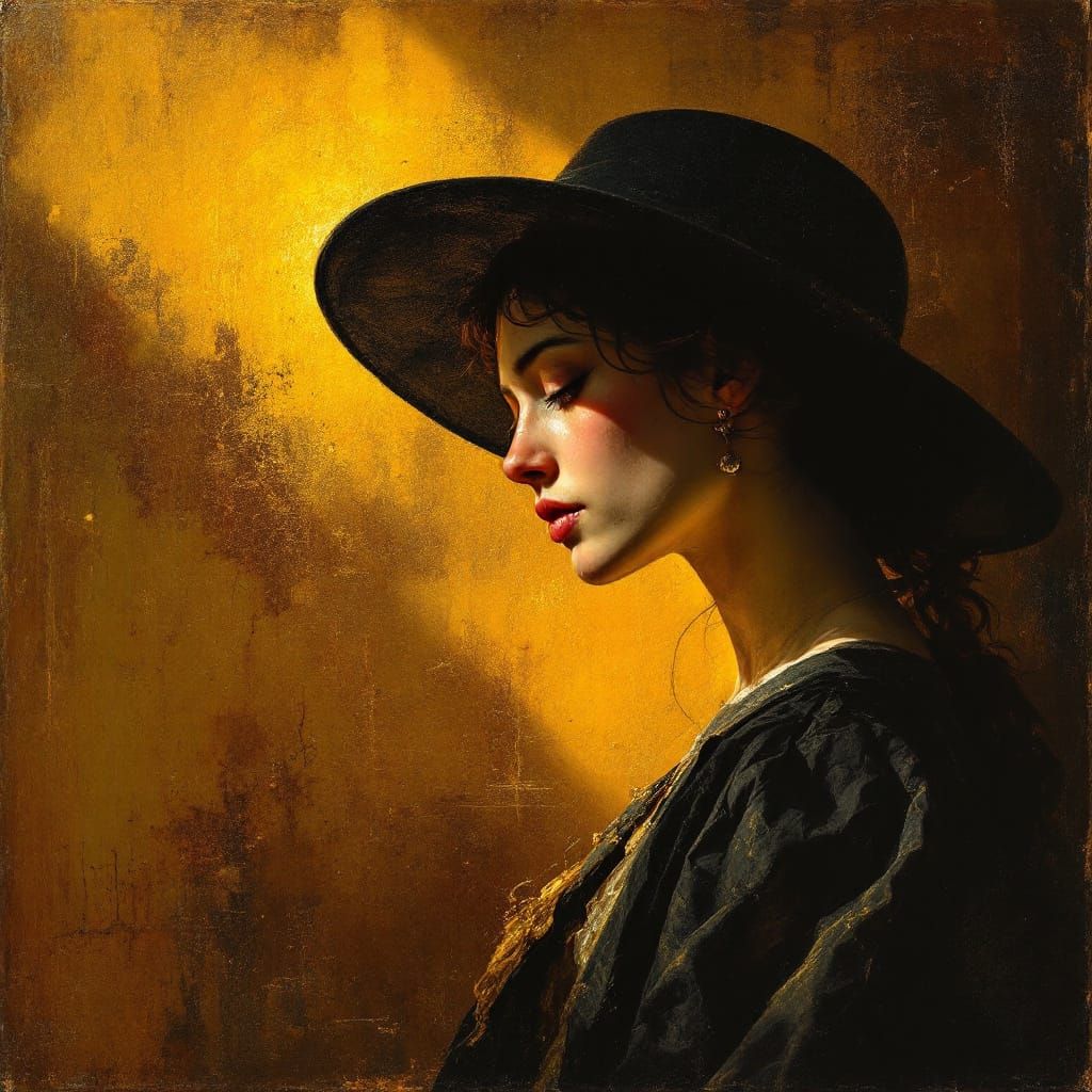 Renaissance Portrait in Luminous Golden Light