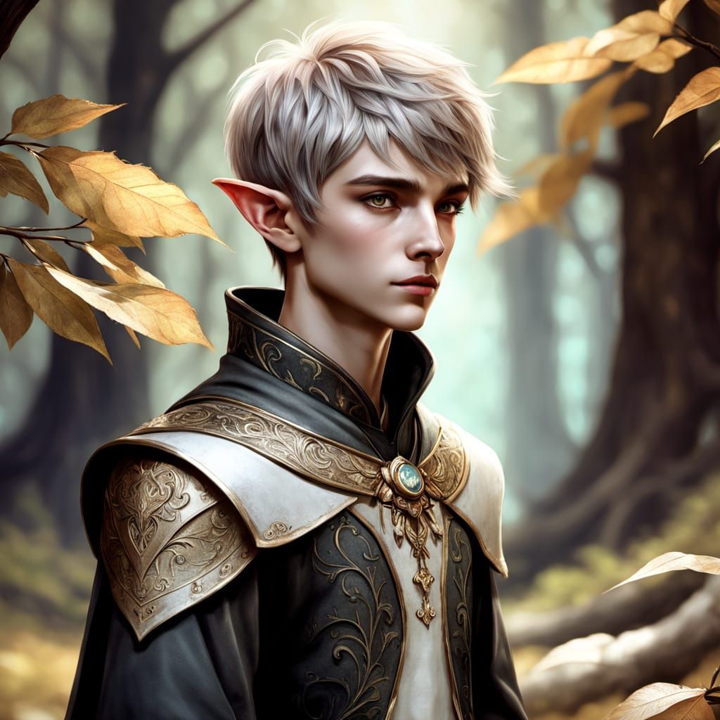 Elf Priest in Serene Ancient Forest