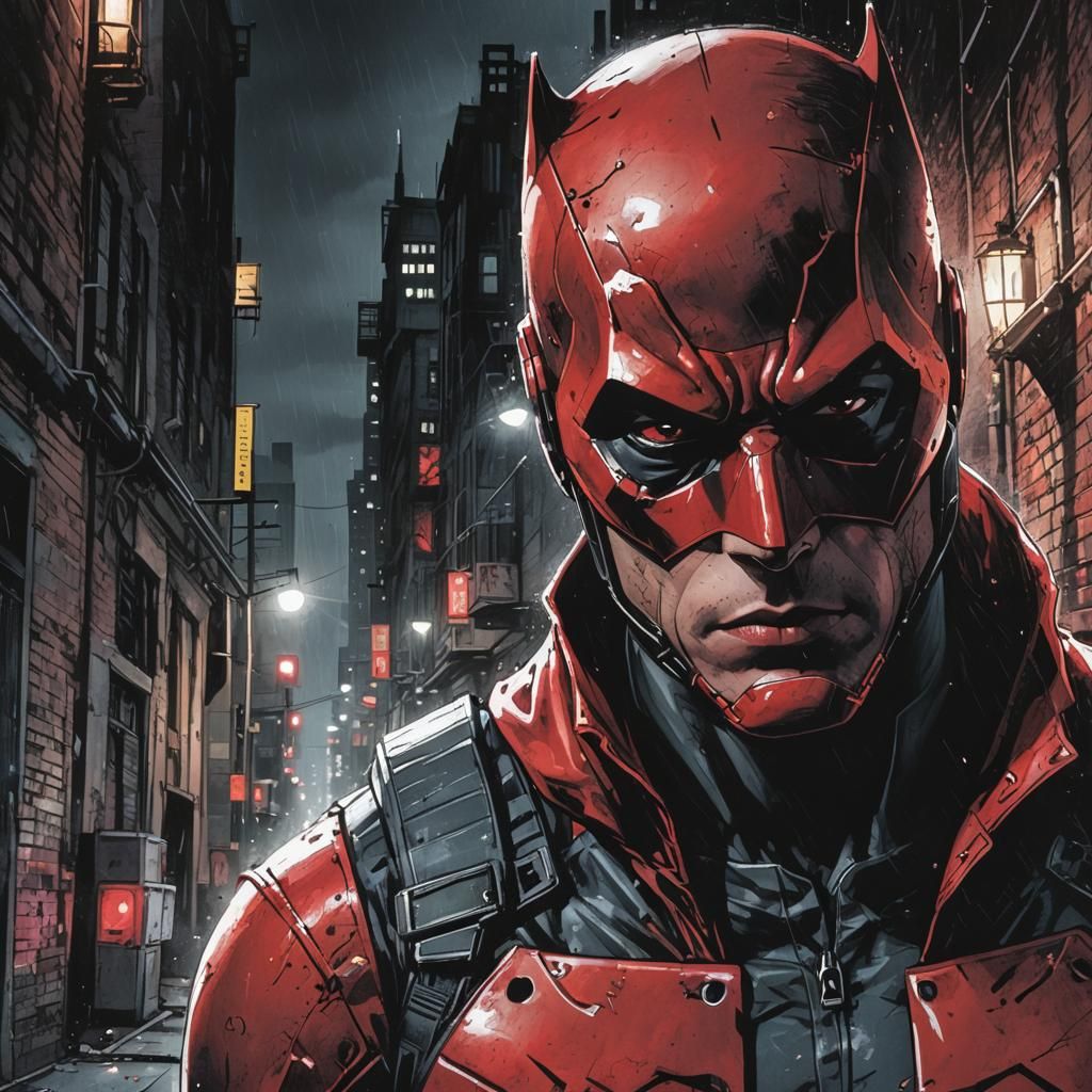 Red Hood in Gotham: Gritty Comic Book Art