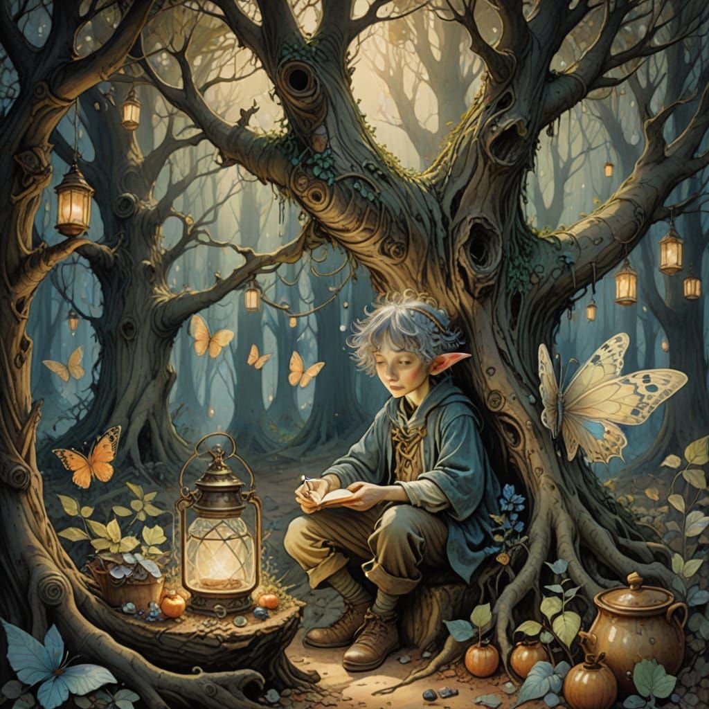 Whimsical Forest Market Within Ancient Tree