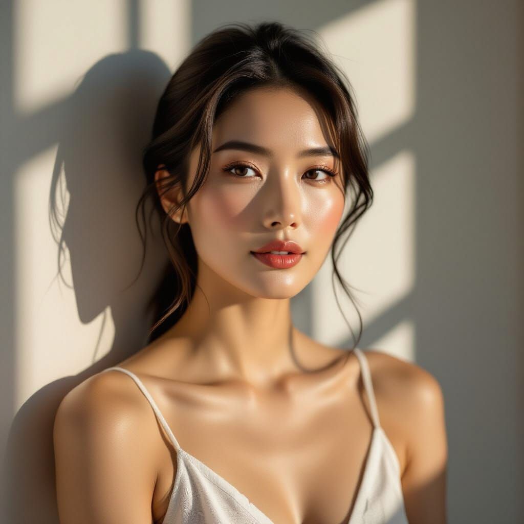 Figurative Study of Woman in Dramatic Chiaroscuro Lighting