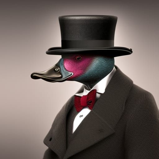 Duck in Top Hat: Detailed Matte Painting