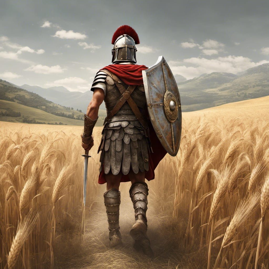 Realistic Roman Soldier Marching