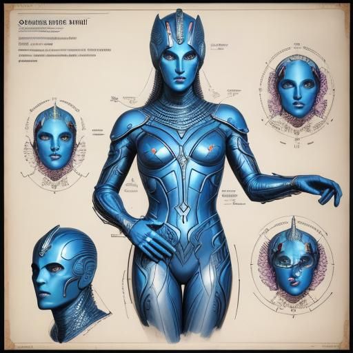 Cracked Mannequin Head: Surreal Etheric Comic Art