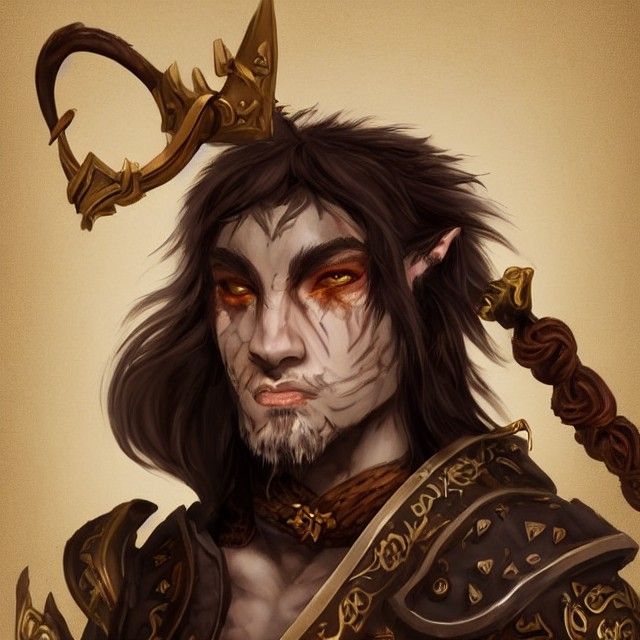 Satyr Bard Portrait in Fantasy Style