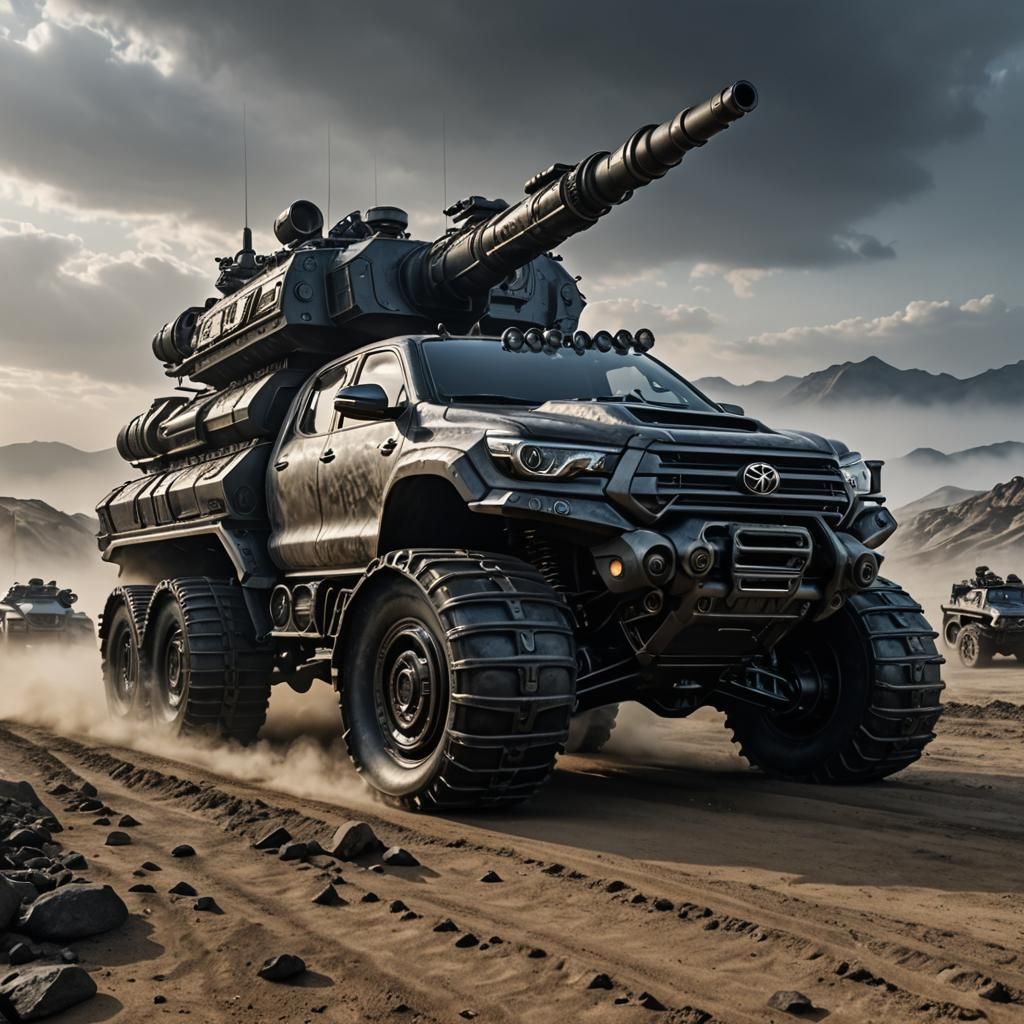 Alien Armored Toyota Hilux in Biomechanical Style