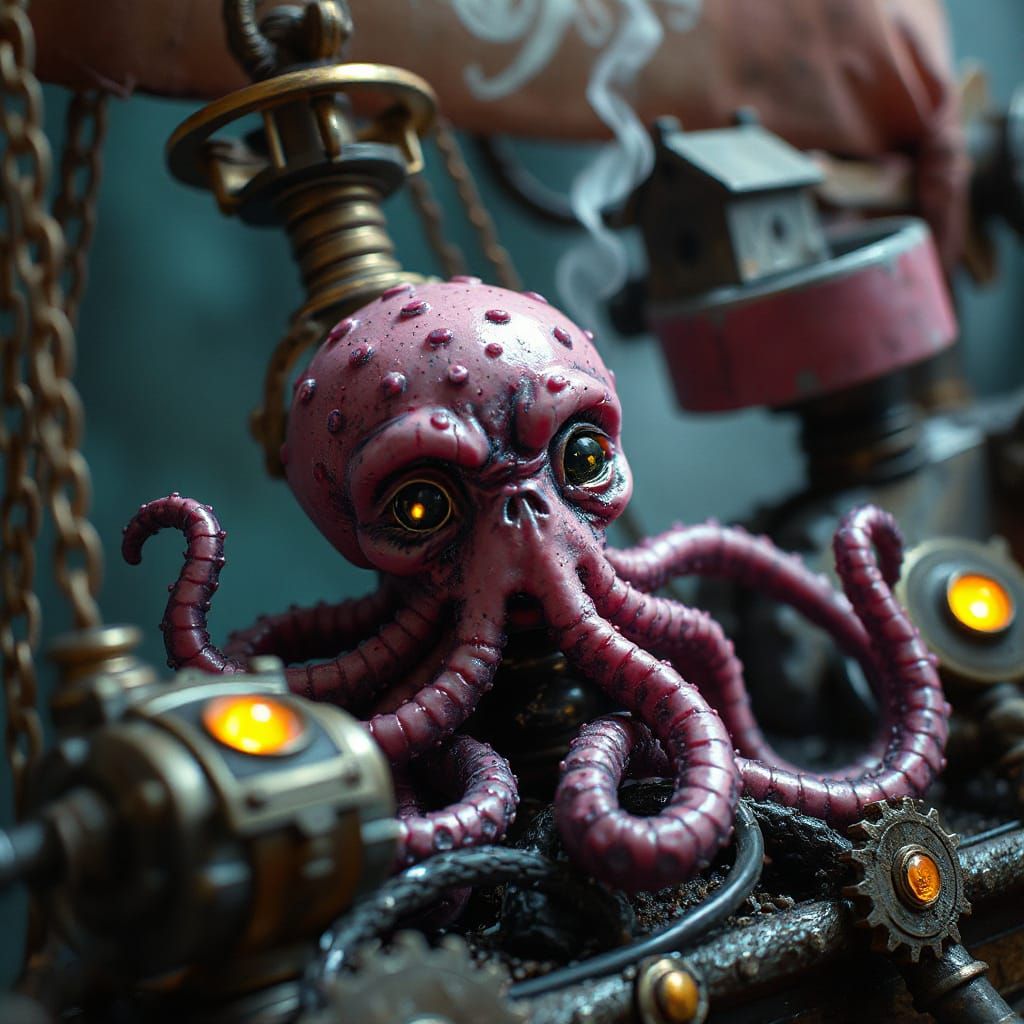 Hot Pink Voodoo Kraken on Sunken Galleon