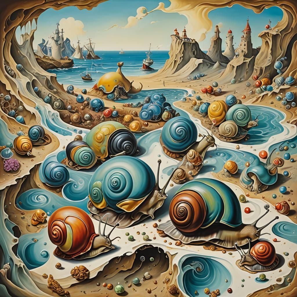 Surreal Snails Inspired by Salvador Dali's Art