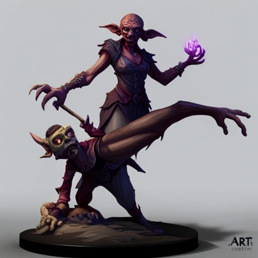 Goblin Necromancer Raises the Dead: Dark Fantasy Art