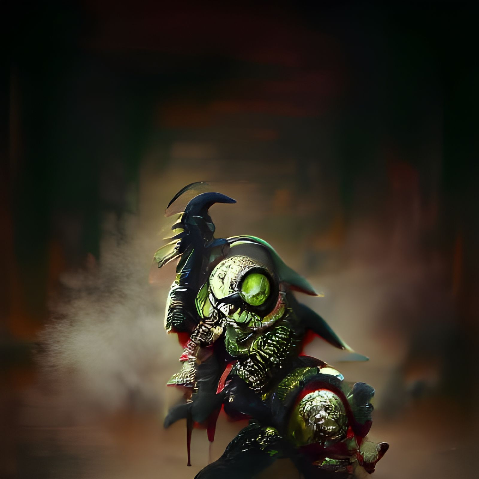 Sinister Plague Marine in Dark Fantasy Style