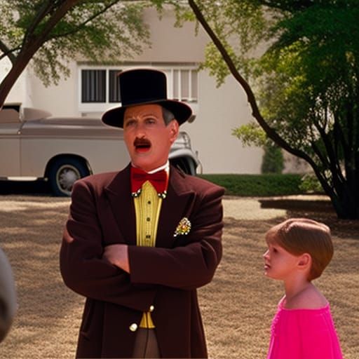 Grotesque 80s Surrealism: A John Waters-esque Scene