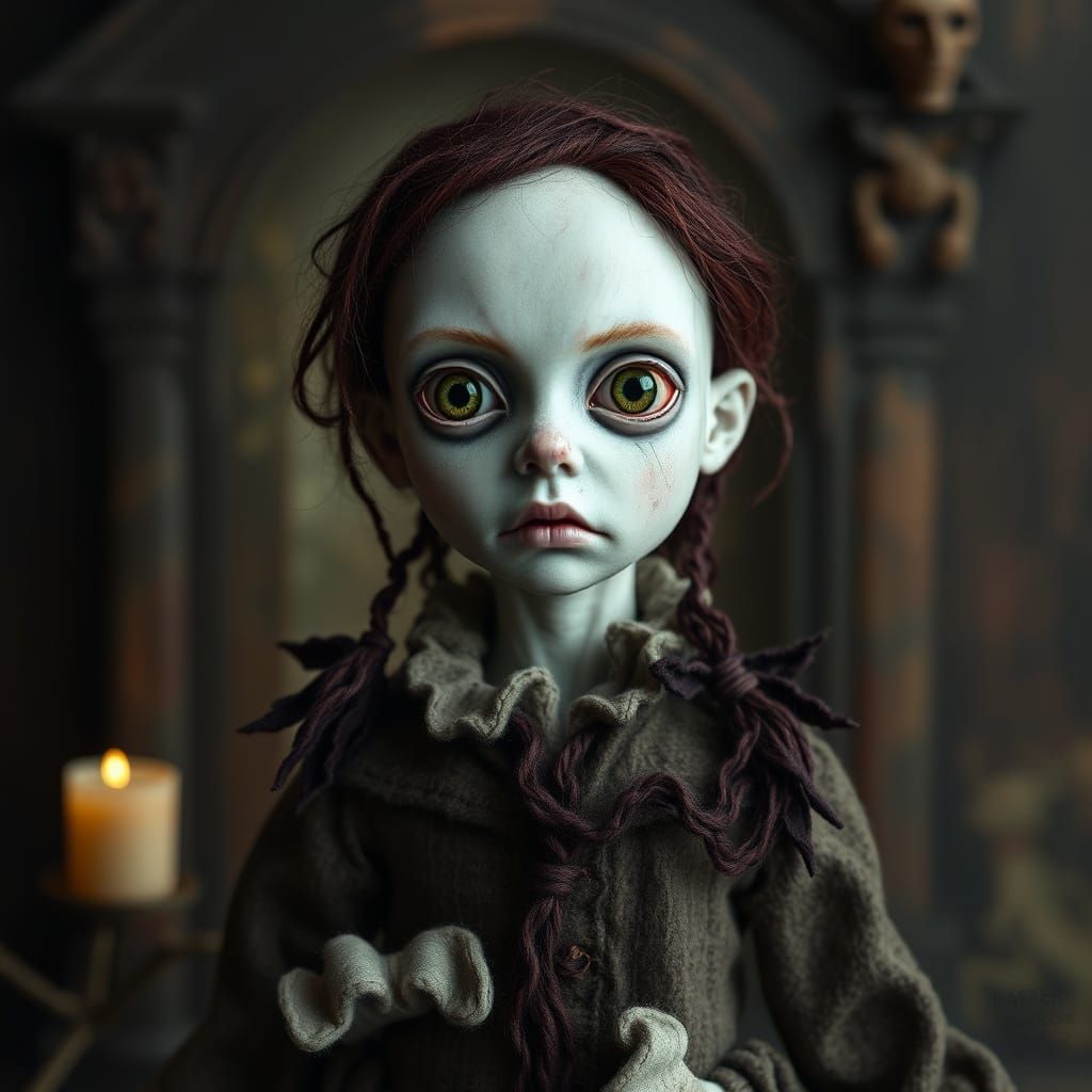 Creepy Doll Crafted from Hexed Wool Felt