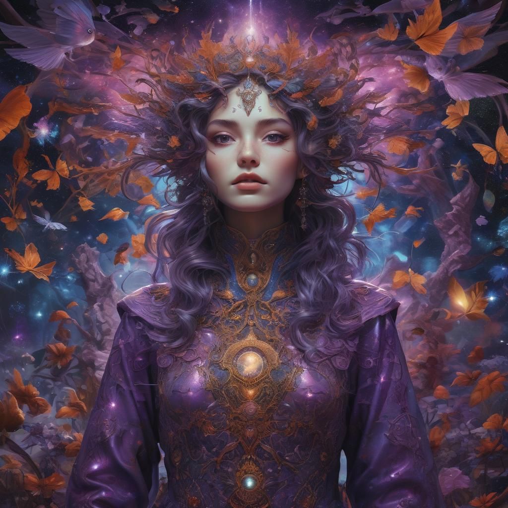 Sect Leader of Violet Palace in Visionary Art Style