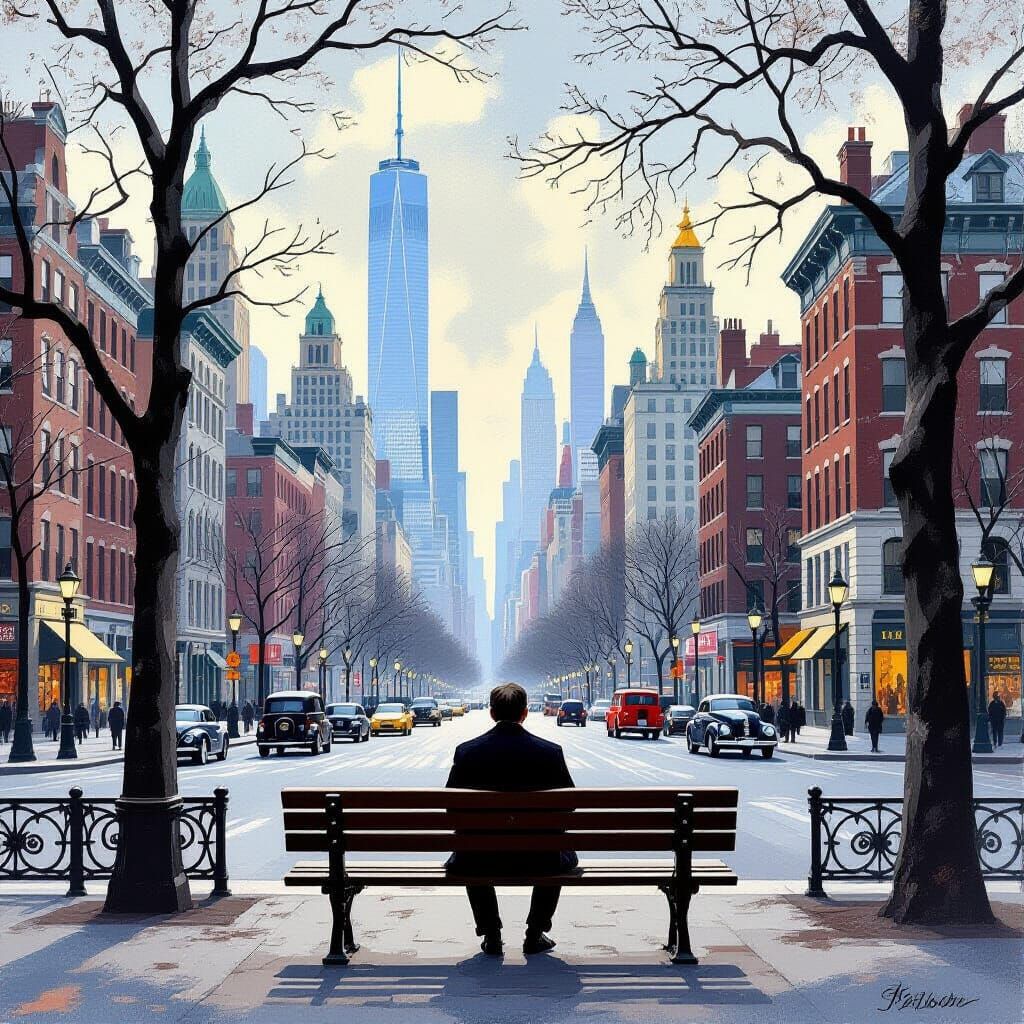 Urban Solitude: A Cityscape Inspired by Street Photography