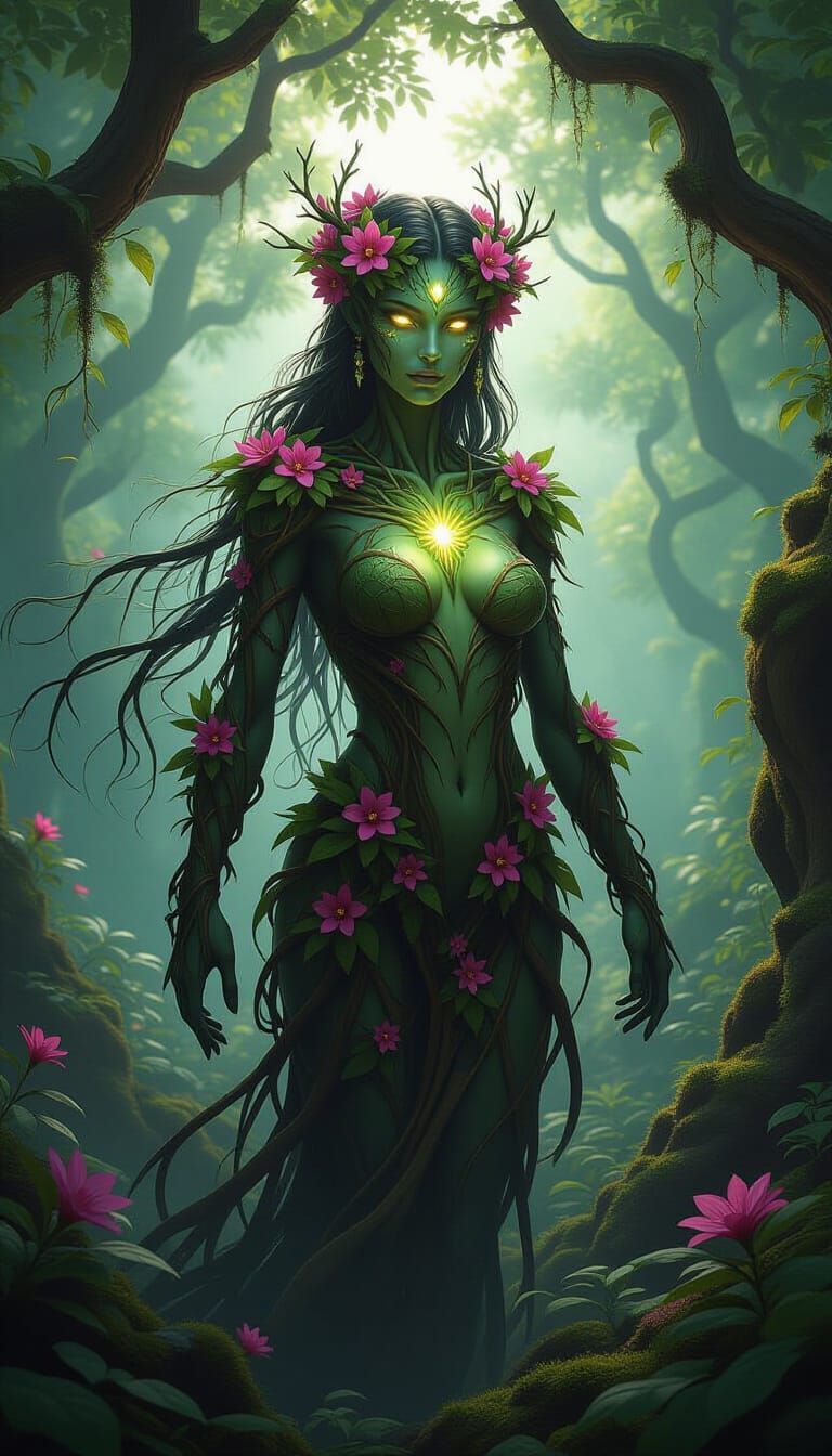 Blooming Vine Elemental in Ancient Forest
