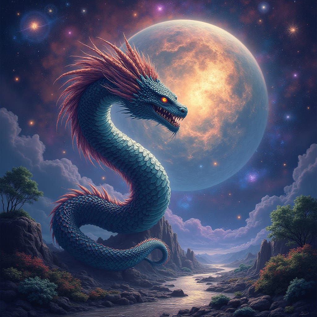 Cosmic Serpent Coiled Around Luminous Planet