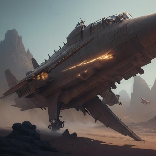 Detailed Matte Painting of a Dog Fight