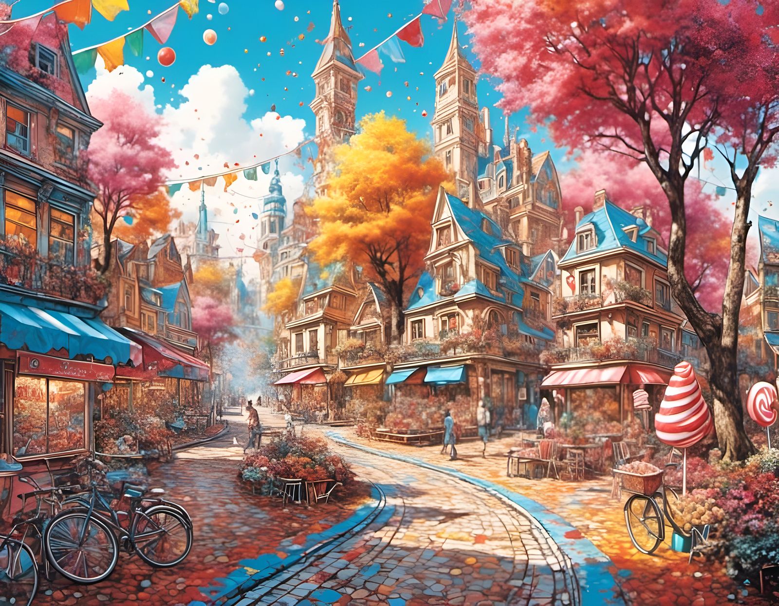 Candy Wonderland in Splatter Graffiti Style