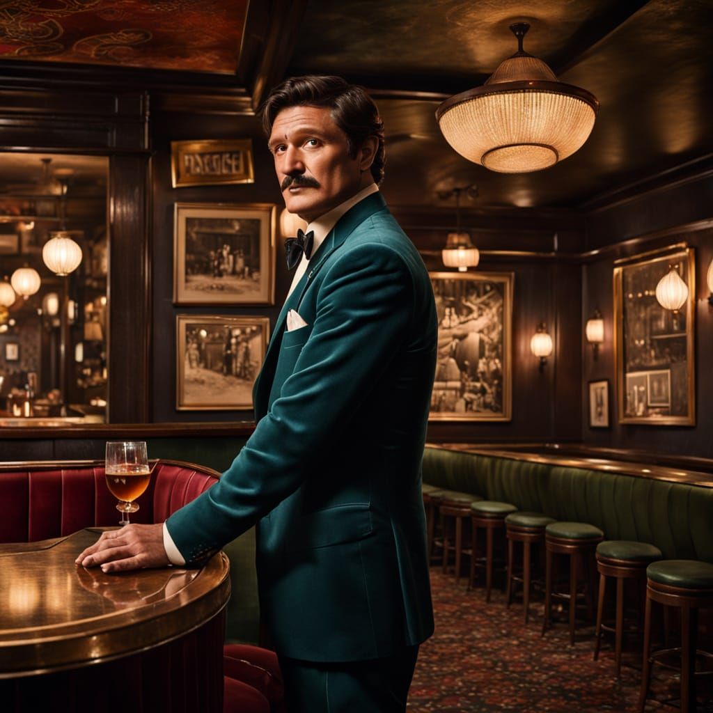 Elegant 1920s Bar Owner in Art Deco Style