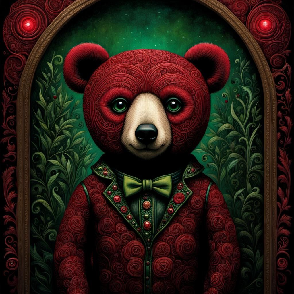 Sinister Punk Teddy Bear in Art Brut Style