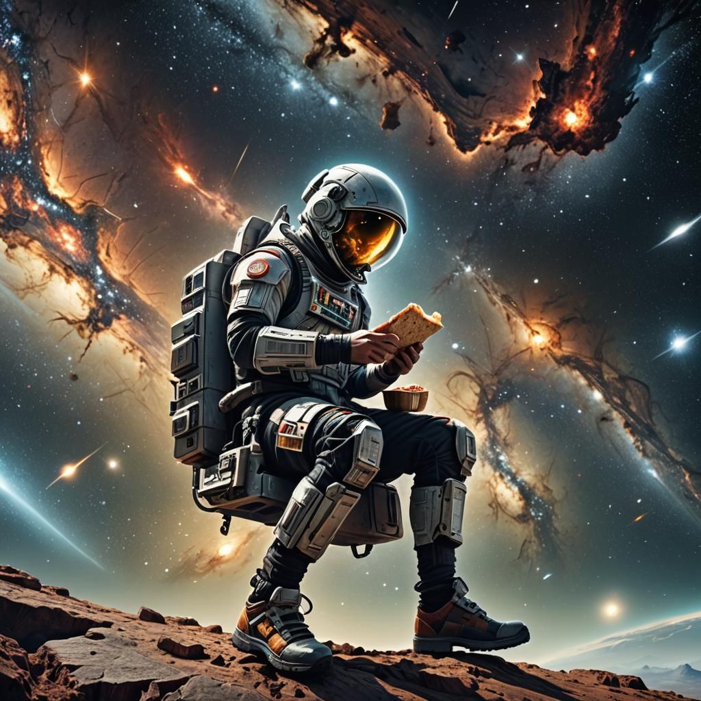 Galactic Sandwich: Hyperrealistic Edge-of-Space Lunch