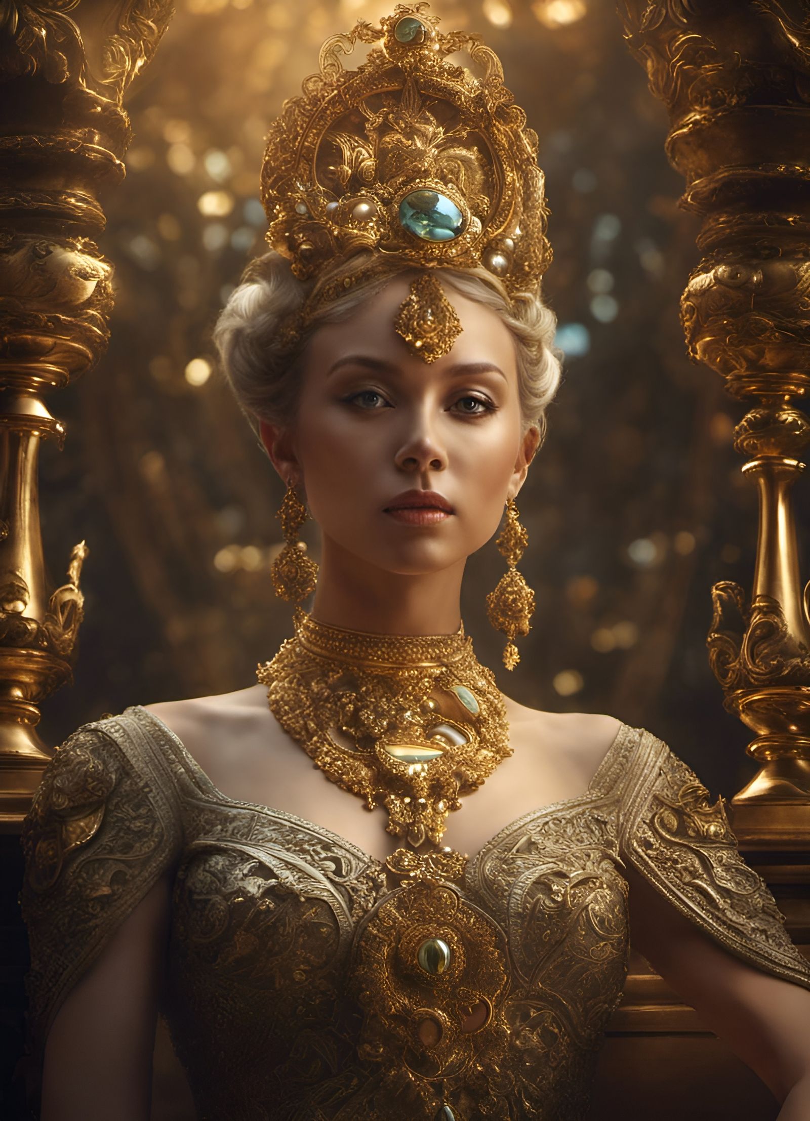 Golden Goddess Trophy with Pearl Accents