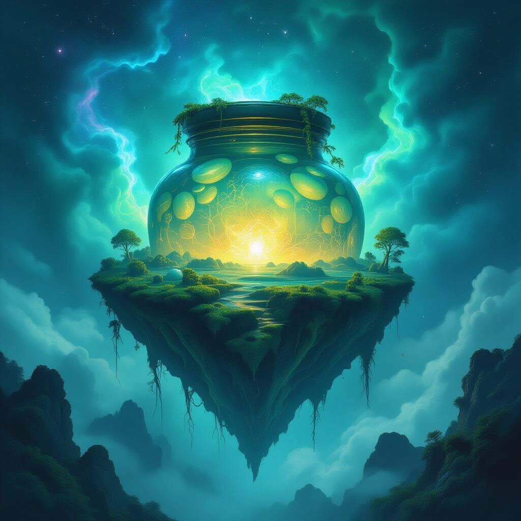 Surreal Jar of Pickled Onions Grips Floating Island