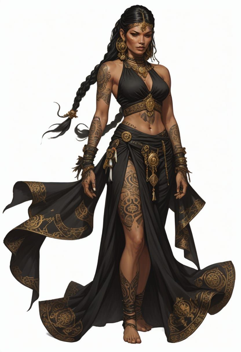 Polynesian Sorceress in Heroic Fantasy Style