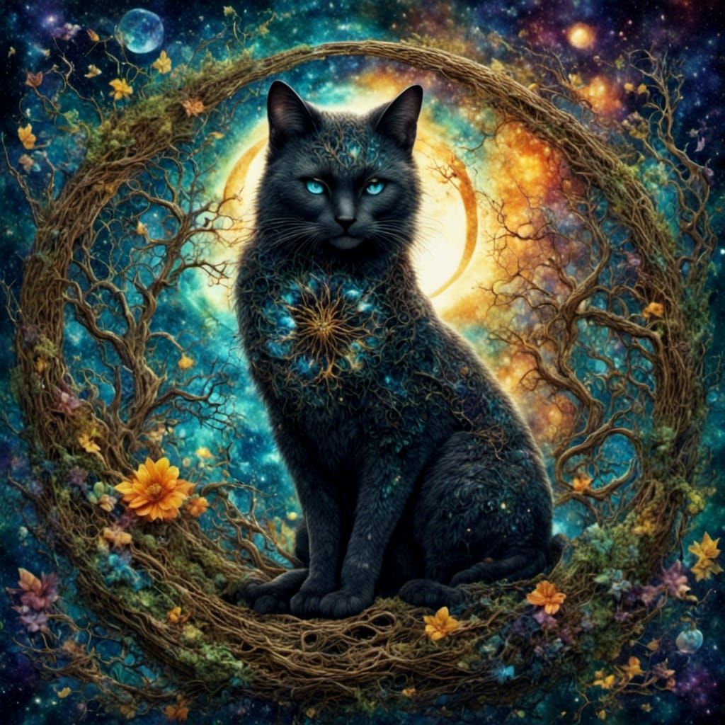 Colorful Cat Goddess: Birth of the Universe