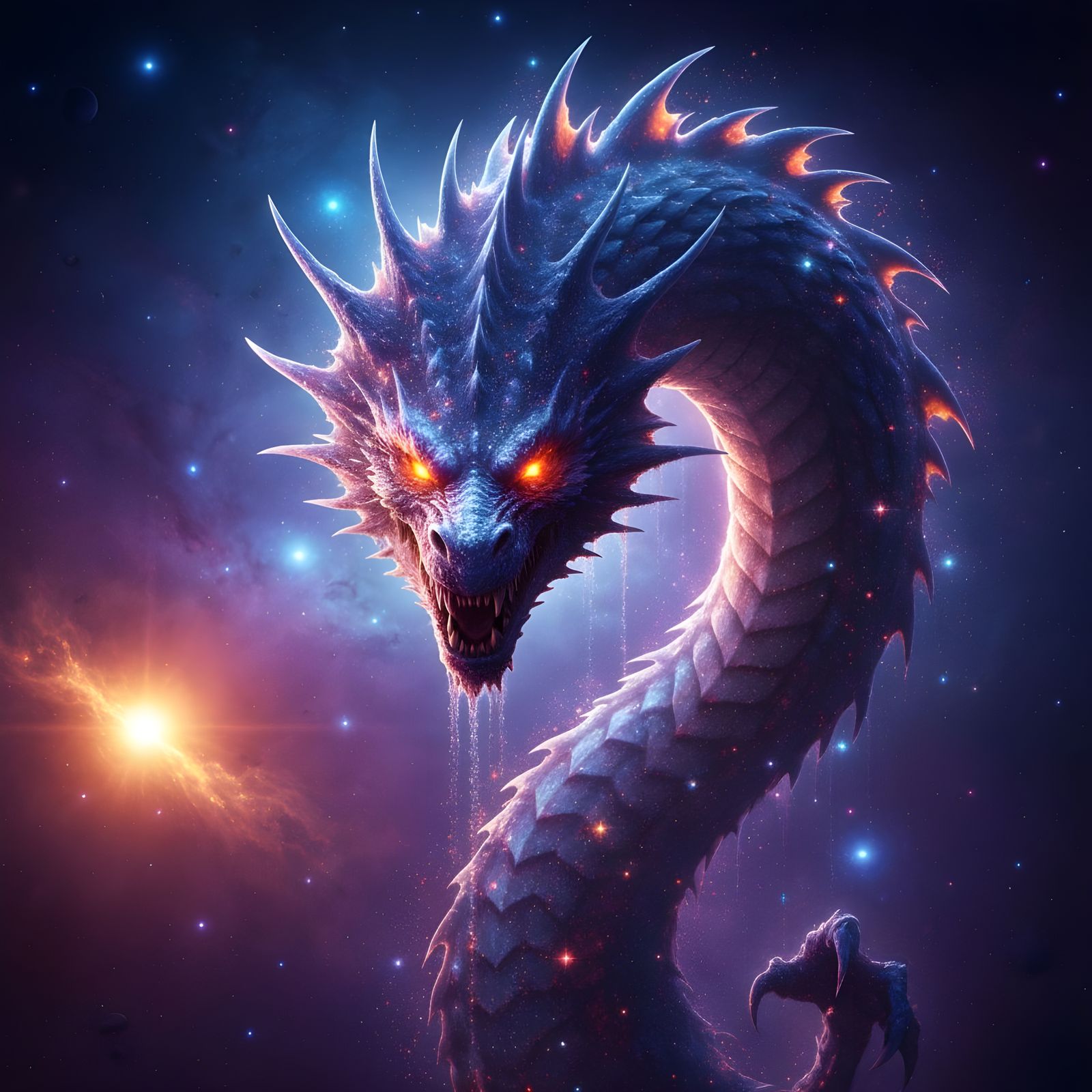 Colossal Cosmic Dragon Born From Void