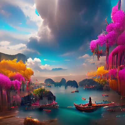 Fantastical Thailand in Detailed Matte Painting