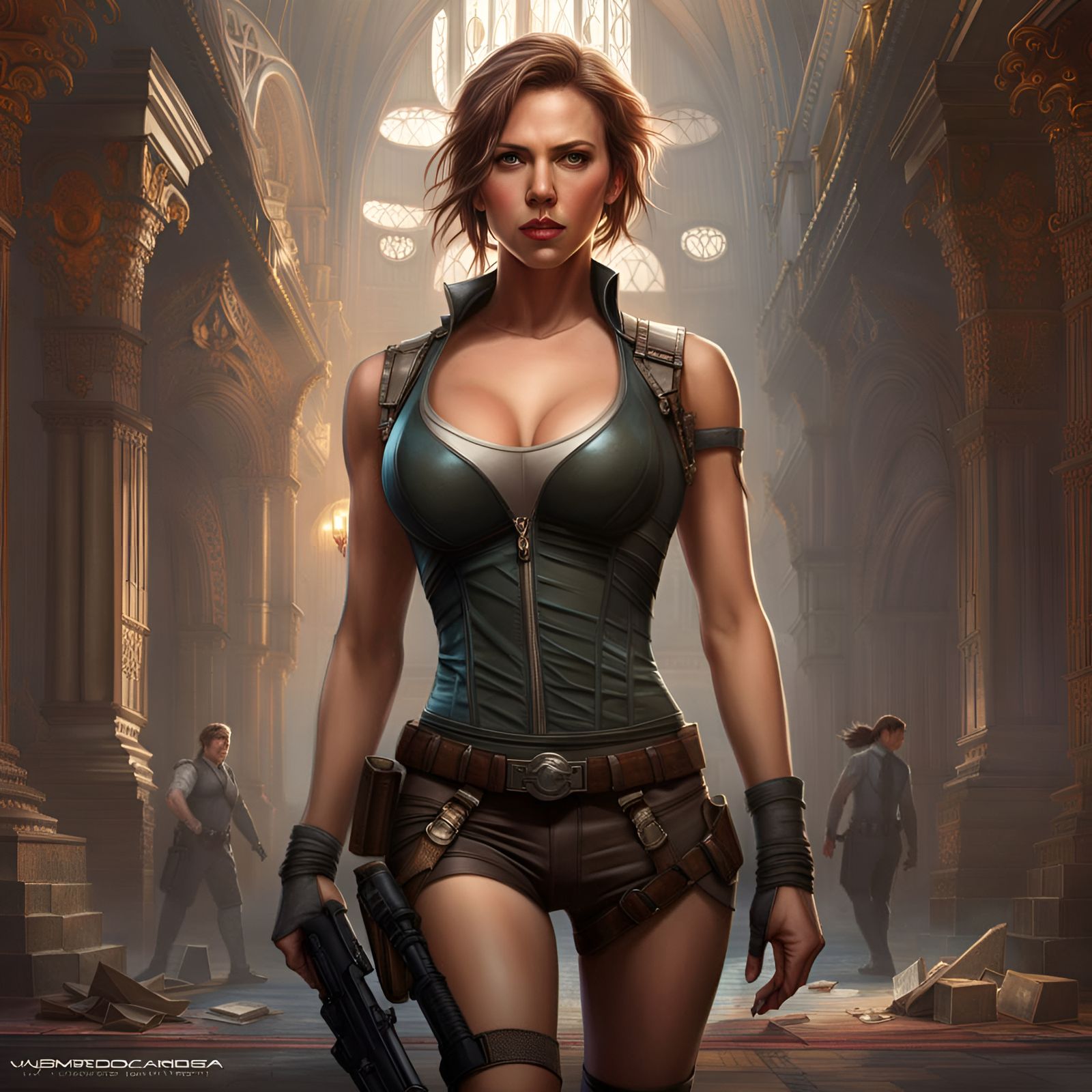 Scarlett Johansson as Lara Croft V4 - Tombraider, by Lord Elboron.