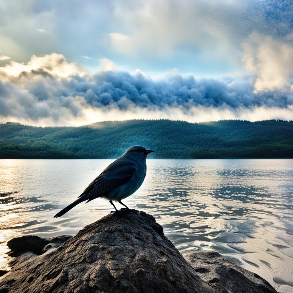 Free Bird Soaring Over Desert Highway