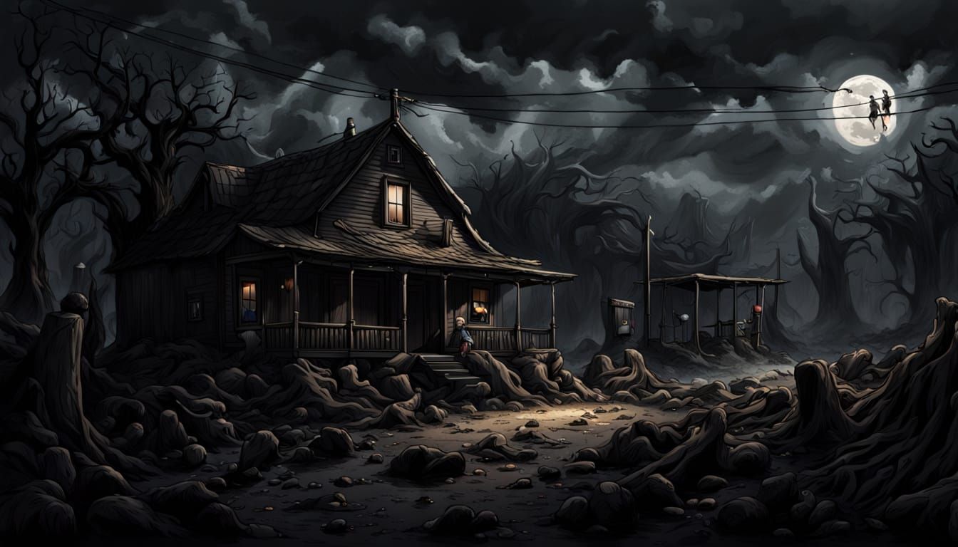 Somber, Soiled, Strange Tableau with Dark Colors