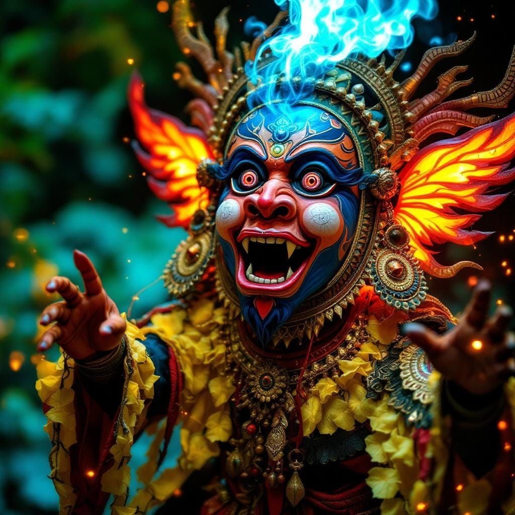 Colorful Wayang Kulit Shadow Puppet Show