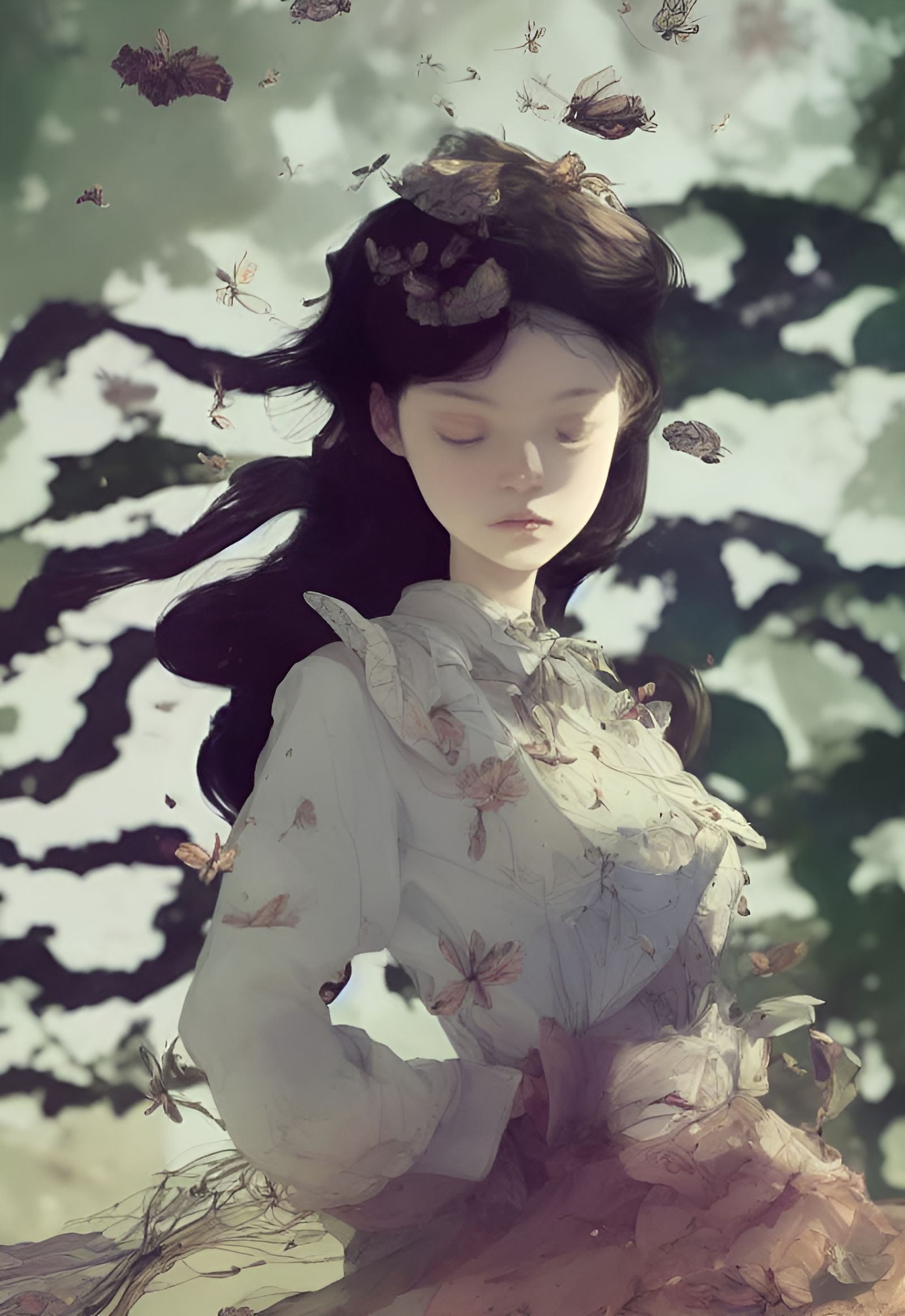 Princess Turns into Tea Leaves: Digital Illustration