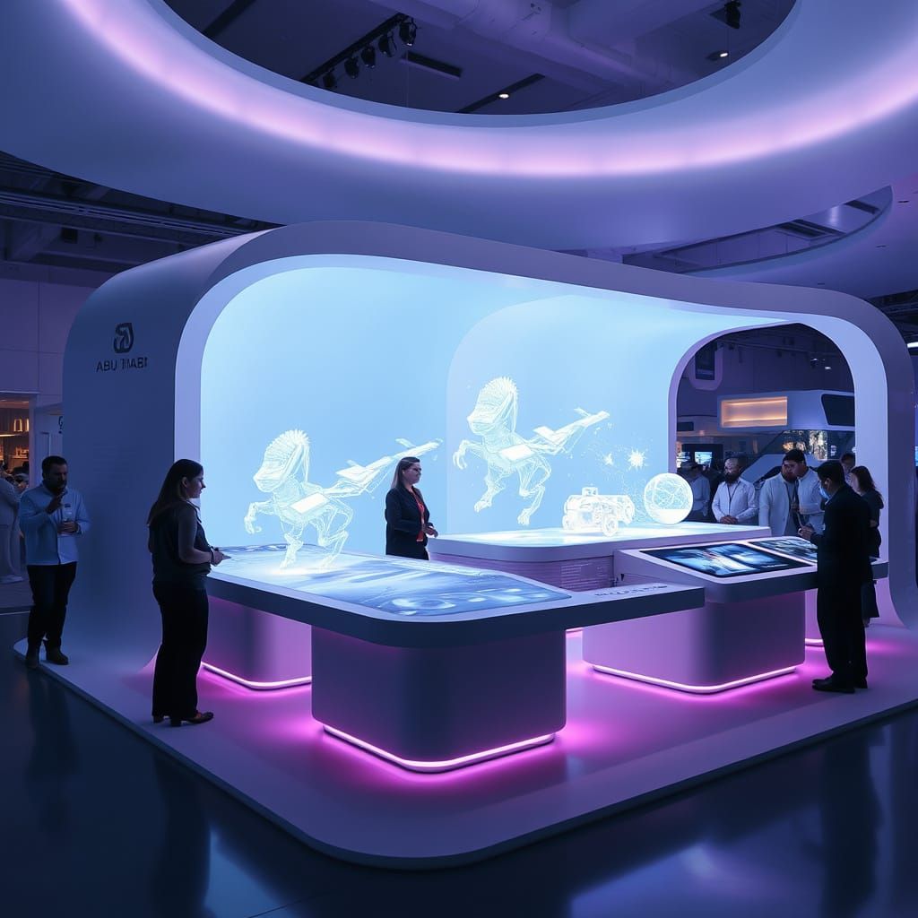 Futuristic Tech Convention in Abu Dhabi: Holographic Project...