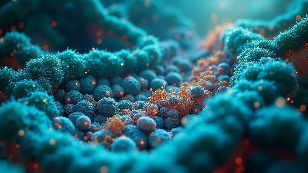 Microscopic Gut Bacteria in Biomechanical Style