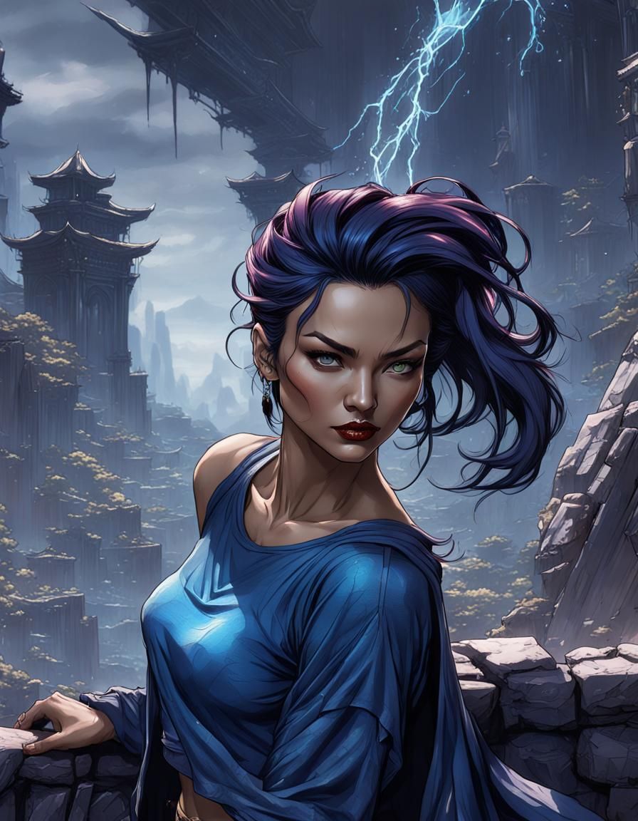 Confident Supermodel in Jim Lee Comic Art Style