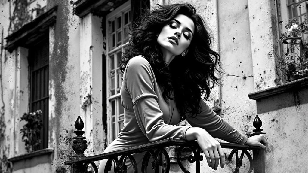 Surreal Portrait in Cyberpunk Grid Framework