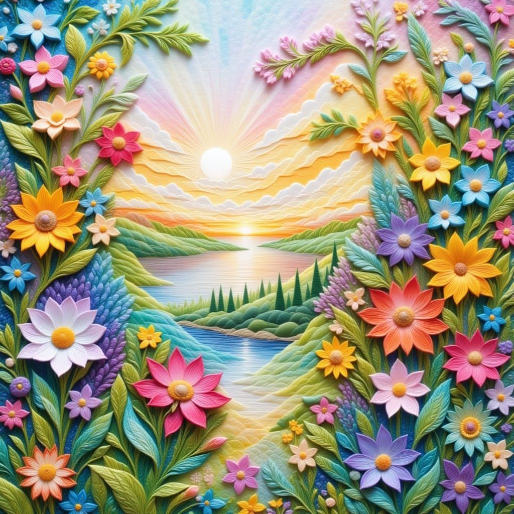 Watercolor Flowers at Dawn: Artistic Textures