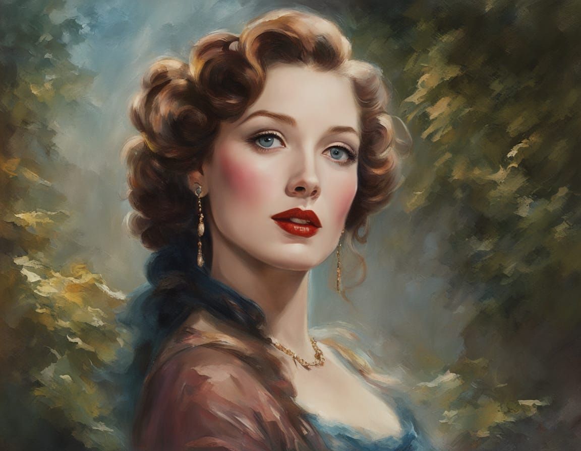 Ethereal Portrait in Impasto Chalk Art Style