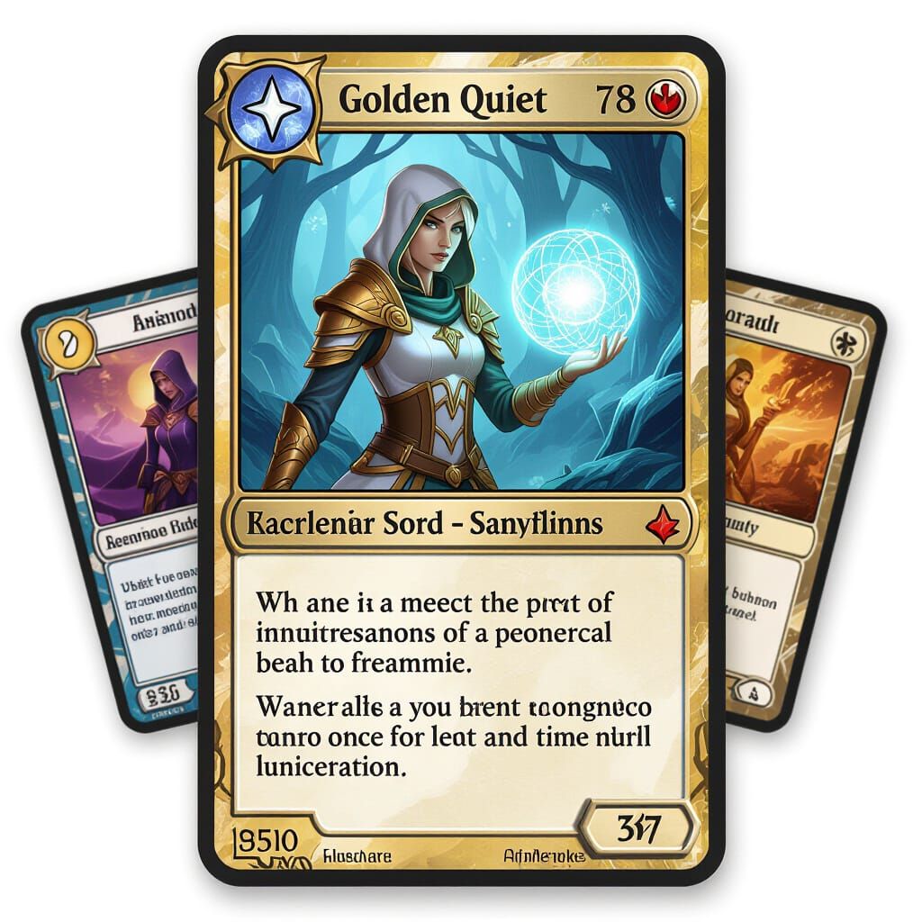 Golden Quiet Magic: Trading Card Game Art