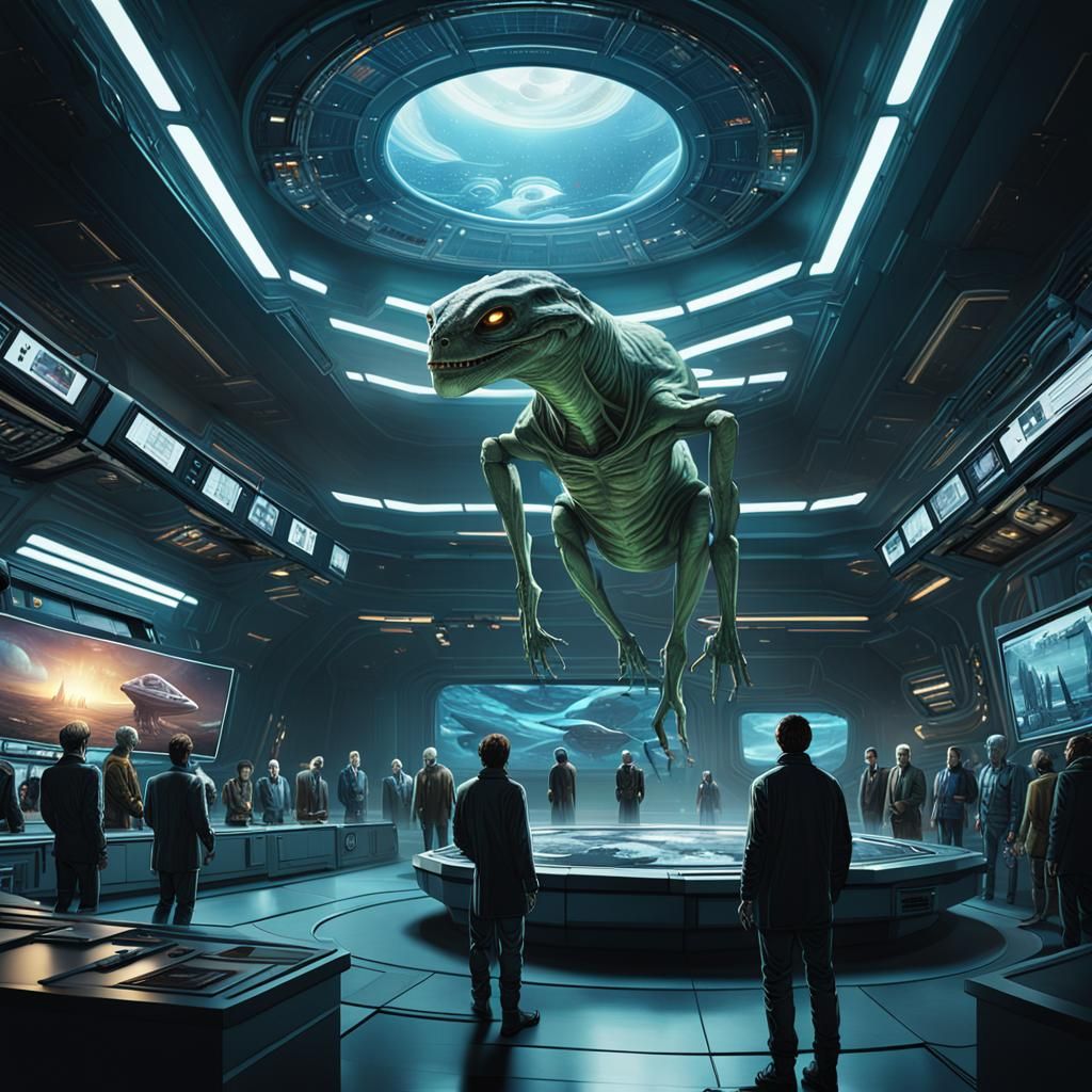 Spaceport Wanted Poster in Digital Matte Painting Style