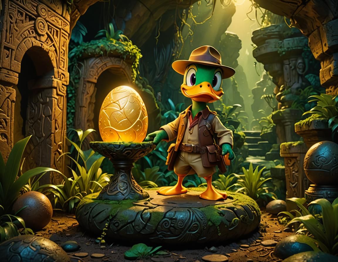 Duck Dodgers as Indiana Jones in Cave