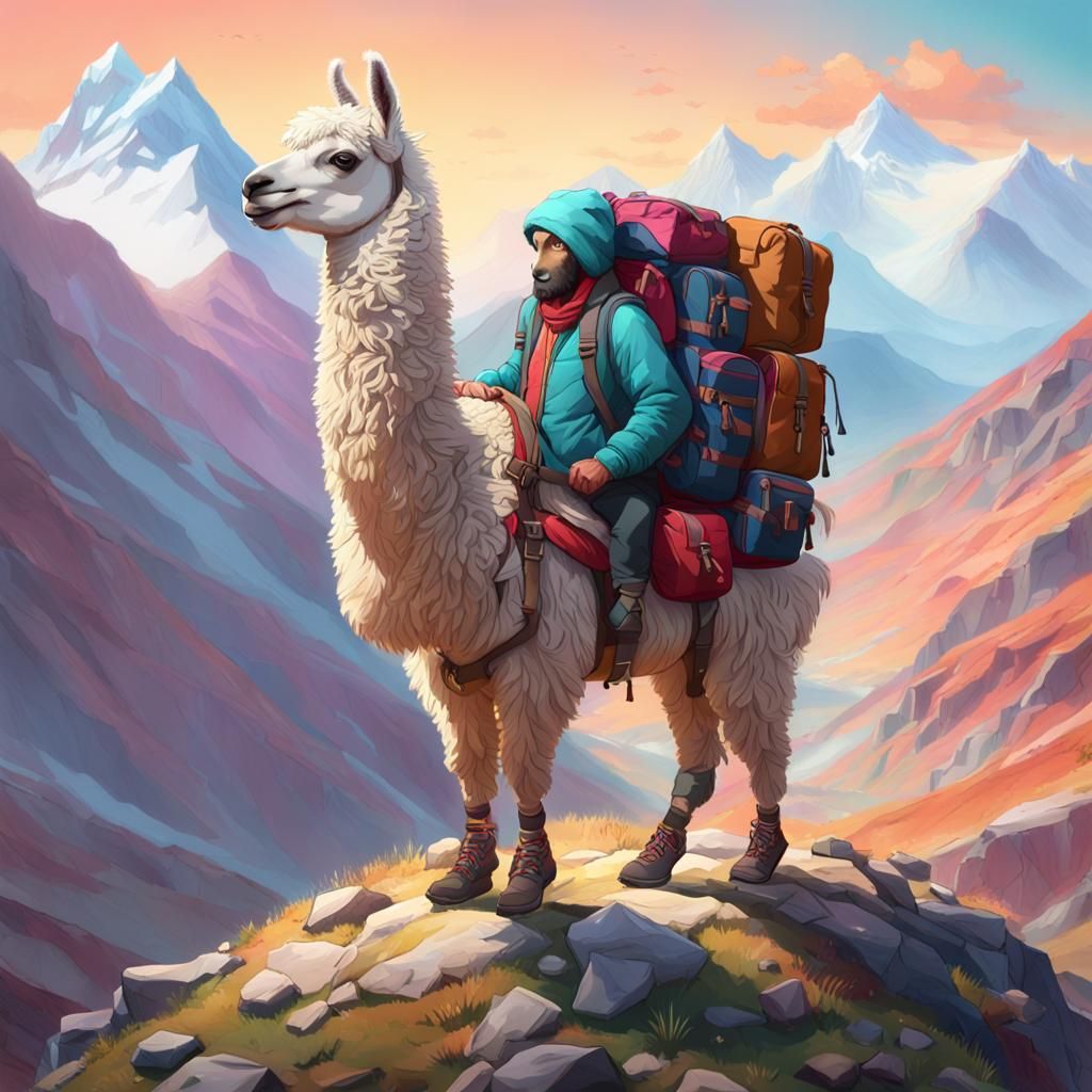 Llama the Hiker on Pillow Mountain