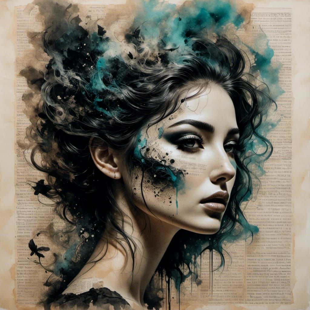 Ethereal Mixed Media Portrait with Double Exposure Effects